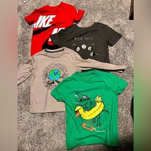 Lot of 4 Boy Shirts, Great Condition, Various Brands. Colors: red, gray, green.